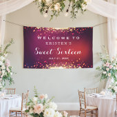Sweet Sixteen-partij Shimmer Gold Glitter Sparkles Spandoek