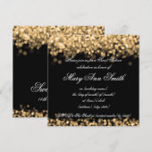 Sweet Sixteen-partij-Shimmering Gold-lampjes Kaart (Voorkant / Achterkant)