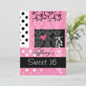 Sweet Sixteen-partij Uitnodiging (Staand voorkant)