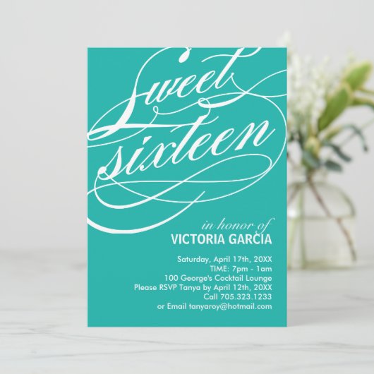 Sweet Sixteen-partij uitnodiging (Staand voorkant)