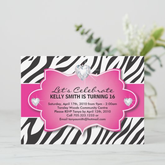 Sweet Sixteen-partij uitnodiging (Staand voorkant)