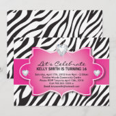 Sweet Sixteen-partij uitnodiging (Voorkant / Achterkant)
