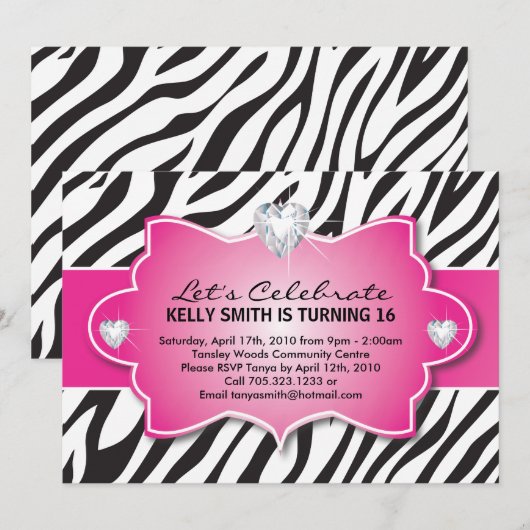Sweet Sixteen-partij uitnodiging (Voorkant / Achterkant)