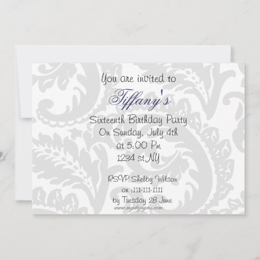 Sweet Sixteen-partij Uitnodiging (Achterkant)