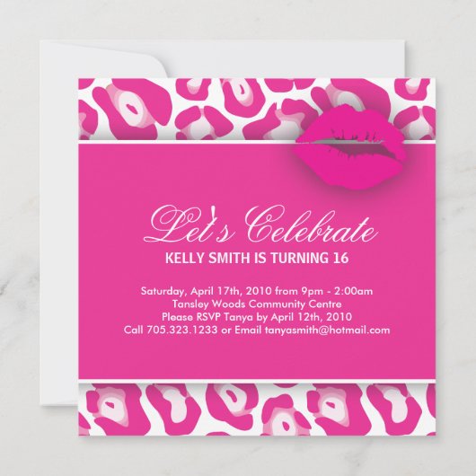 Sweet Sixteen-partij uitnodiging (Achterkant)