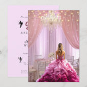 Sweet Sixteen Party Ballroom Sparkling Chandelier Kaart (Voorkant / Achterkant)