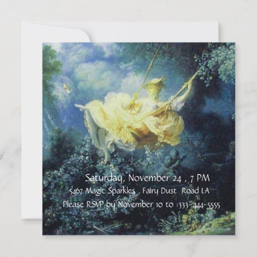 SWEET SIXTEEN PARTY Blue Yellow Champagne Kaart (Achterkant)