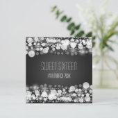 Sweet Sixteen Party Dotted Decoration Black Kaart (Staand voorkant)