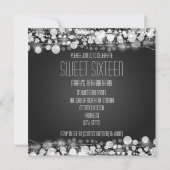 Sweet Sixteen Party Dotted Decoration Black Kaart (Achterkant)