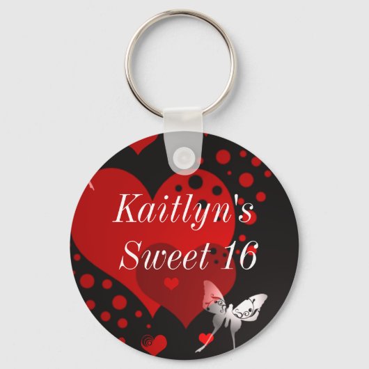 Sweet Sixteen Party Favor Sleutelhanger (Voorkant)