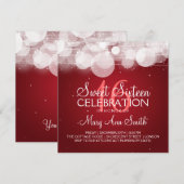 Sweet Sixteen Party Glow & Sparkle Red Kaart (Voorkant / Achterkant)