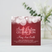 Sweet Sixteen Party Glow & Sparkle Red Kaart (Staand voorkant)