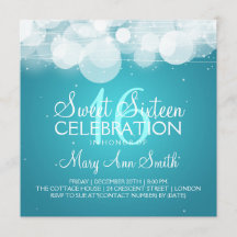 Sweet Sixteen Party Glow & Sparkle Turquoise