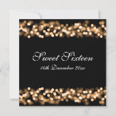 Sweet Sixteen Party Hollywood Glam Gold Kaart (Achterkant)