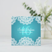 Sweet Sixteen Party  Lace Blue Kaart (Staand voorkant)