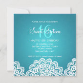 Sweet Sixteen Party  Lace Blue Kaart (Achterkant)