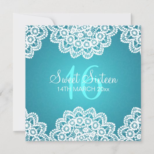 Sweet Sixteen Party  Lace Blue Kaart (Voorkant)