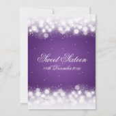 Sweet Sixteen-party Magic Sparkle-Paars Kaart (Achterkant)