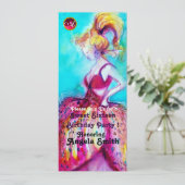 SWEET SIXTEEN PARTY MONOGRAM red ruby blue black b Kaart (Staand voorkant)