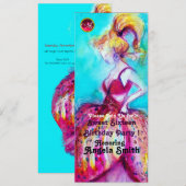 SWEET SIXTEEN PARTY MONOGRAM red ruby blue black b Kaart (Voorkant / Achterkant)