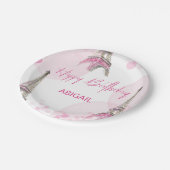 Sweet Sixteen Party Paris Eiffeltoren Roze Papieren Bordje (Gekanteld)