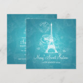 Sweet Sixteen Party Romantic Paris Blue Kaart (Voorkant / Achterkant)