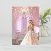 Sweet Sixteen Party Room Sparkle Lights Kaart (Staand voorkant)