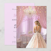 Sweet Sixteen Party Room Sparkle Lights Kaart (Voorkant / Achterkant)