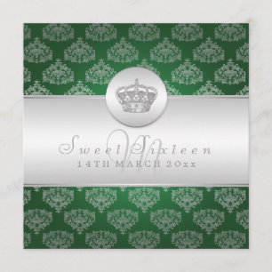 Sweet Sixteen Party Royal Crown 2 Green Kaart