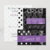 Sweet Sixteen party RSVP (Voorkant / Achterkant)