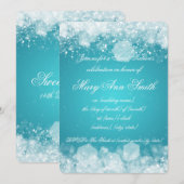 Sweet Sixteen Party Sparking Night 2 Turquoise Kaart (Voorkant / Achterkant)