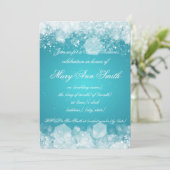 Sweet Sixteen Party Sparking Night 2 Turquoise Kaart (Staand voorkant)