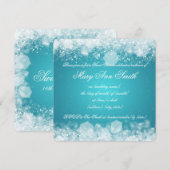 Sweet Sixteen Party Sparking Night 2 Turquoise Kaart (Voorkant / Achterkant)