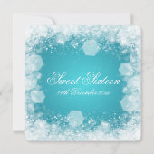 Sweet Sixteen Party Sparking Night 2 Turquoise Kaart (Achterkant)