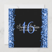 Sweet Sixteen Party Sparkles Blue Kaart (Achterkant)