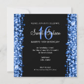Sweet Sixteen Party Sparkles Blue Kaart (Voorkant)