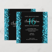Sweet Sixteen Party Sparkles Turquoise Kaart (Voorkant / Achterkant)