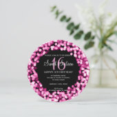 Sweet Sixteen Party Sparkling Lights Pink Kaart (Staand voorkant)