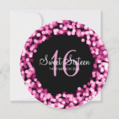 Sweet Sixteen Party Sparkling Lights Pink Kaart (Achterkant)