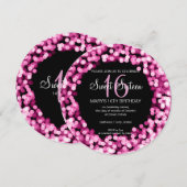 Sweet Sixteen Party Sparkling Lights Pink Kaart (Voorkant / Achterkant)