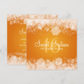 Sweet Sixteen Party Sparkling Night Orange Kaart (Voorkant / Achterkant)