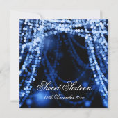 Sweet Sixteen Party String Lights Blue Kaart (Achterkant)
