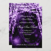 Sweet Sixteen Party String Lights Paars Kaart (Voorkant / Achterkant)