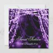 Sweet Sixteen Party String Lights Paars Kaart (Achterkant)