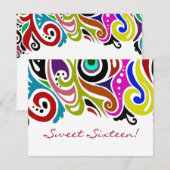 Sweet Sixteen Party ~ Uitnodigingen (Voorkant / Achterkant)