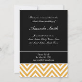 SWEET SIXTEEN PARTY YELLOW CHEVRON KAART (Achterkant)