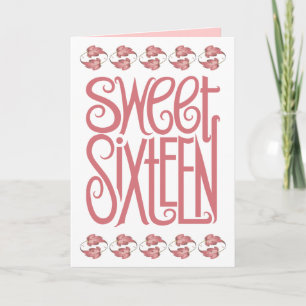 Sweet Sixteen Petals Birthday Card Kaart