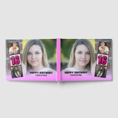 Sweet Sixteen Photo Collage Hot Pink Glitter Gastenboek (Volledig)