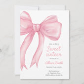 Sweet Sixteen Pink Bow Coquette 16e verjaardag Kaart (Voorkant)