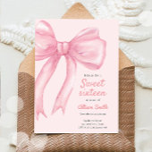 Sweet Sixteen Pink Bow Coquette 16e verjaardag Kaart